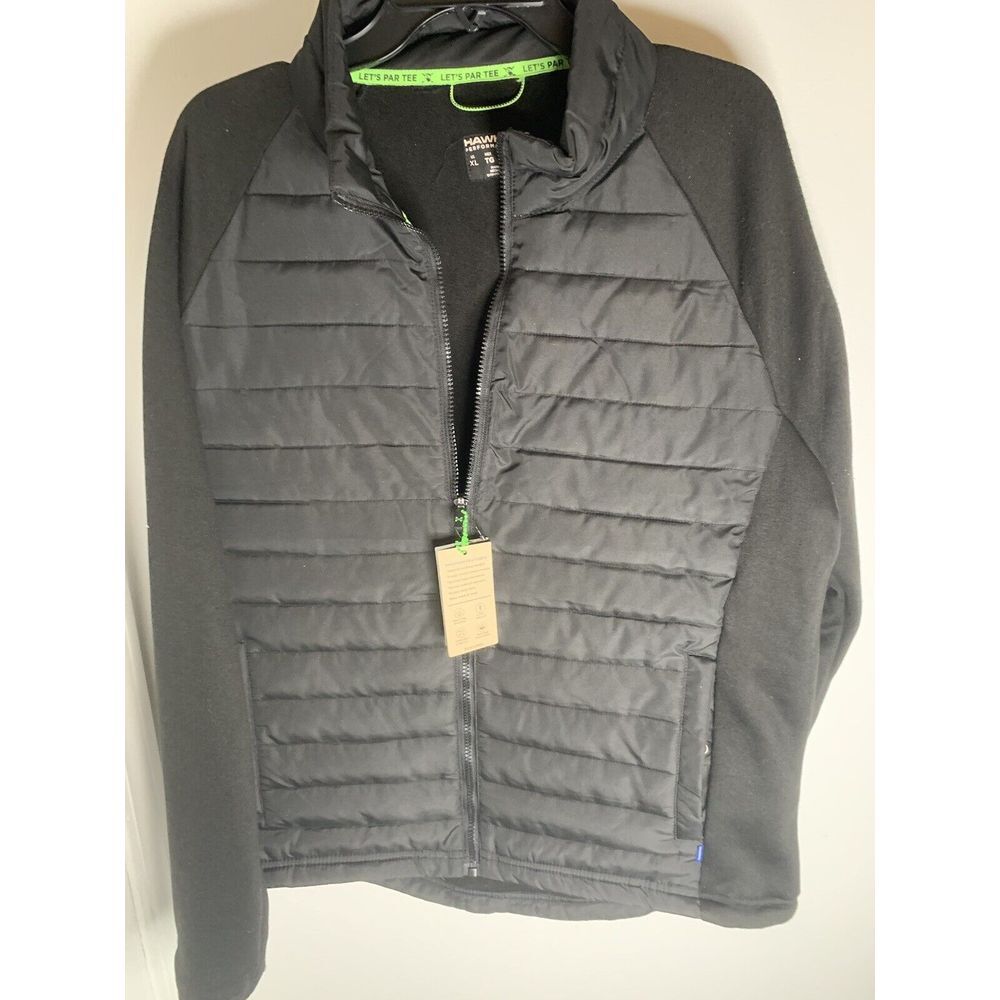New men's Hawke and Co Hybrid Golf Jacket Sz XL Black poly fill